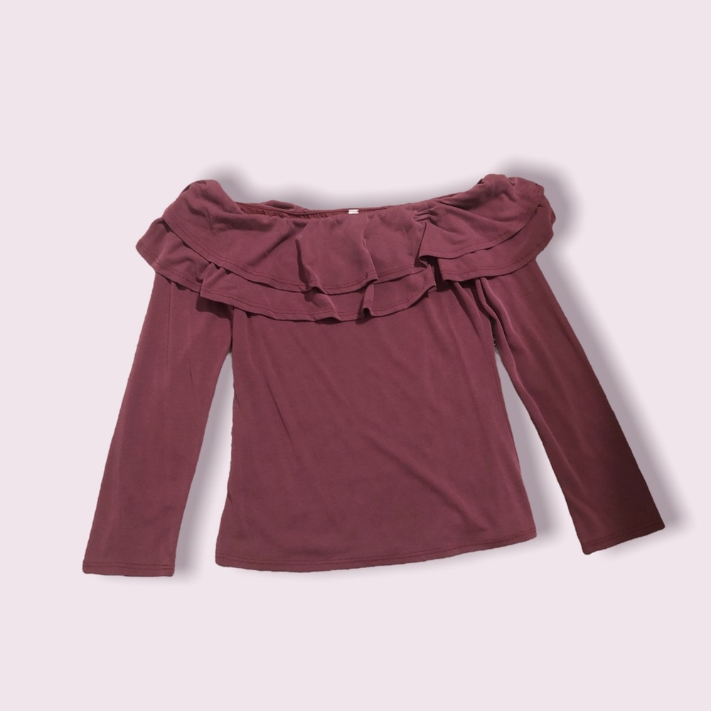 Long sleeve shirt Burgundy Color Size  L